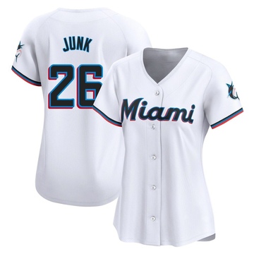 White Limited Janson Junk Women's Miami Marlins Home Jersey