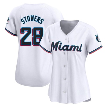 White Limited Kyle Stowers Women's Miami Marlins Home Jersey