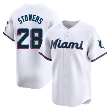 White Limited Kyle Stowers Youth Miami Marlins Home Jersey