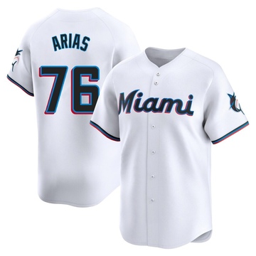 White Limited Luarbert Arias Youth Miami Marlins Home Jersey