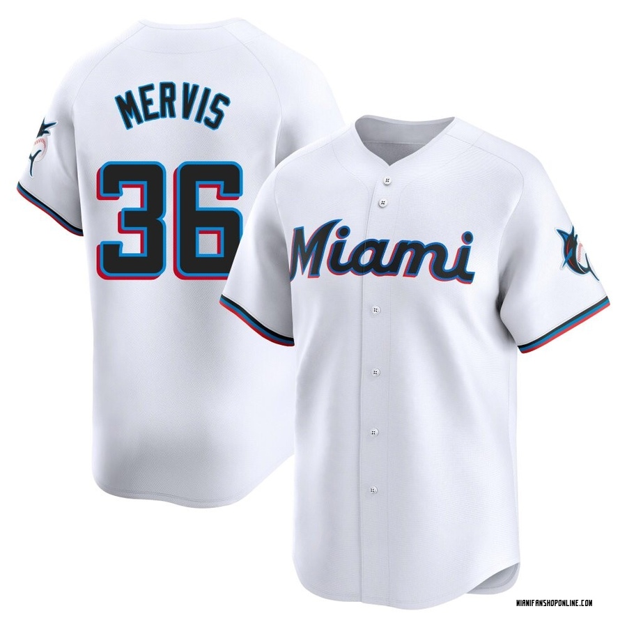 White Limited Matt Mervis Youth Miami Marlins Home Jersey