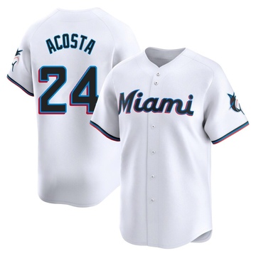 White Limited Maximo Acosta Youth Miami Marlins Home Jersey