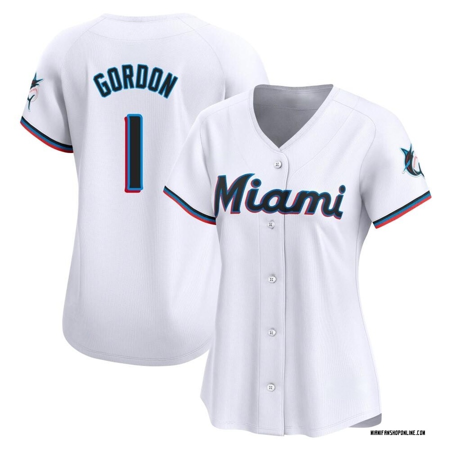 White Limited Nick Gordon Women's Miami Marlins Home Jersey