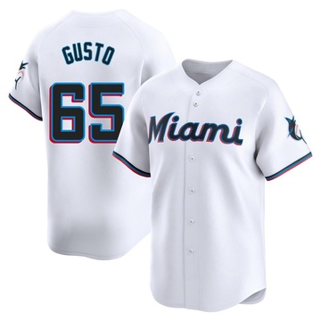 White Limited Ryan Gusto Men's Miami Marlins Home Jersey