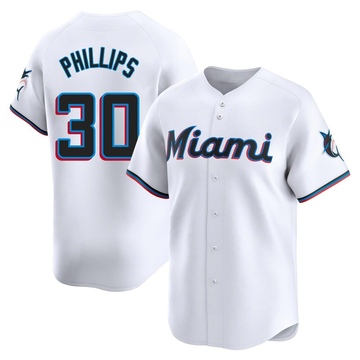 White Limited Tyler Phillips Youth Miami Marlins Home Jersey