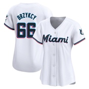White Limited Zach Brzykcy Women's Miami Marlins Home Jersey