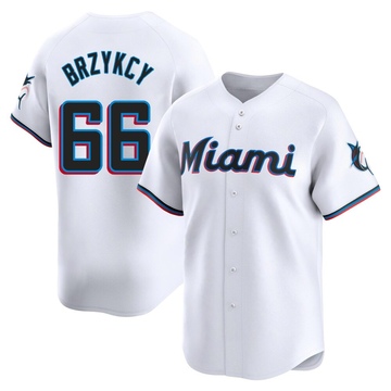 White Limited Zach Brzykcy Youth Miami Marlins Home Jersey