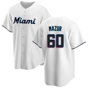 White Replica Adam Mazur Youth Miami Marlins Home Jersey