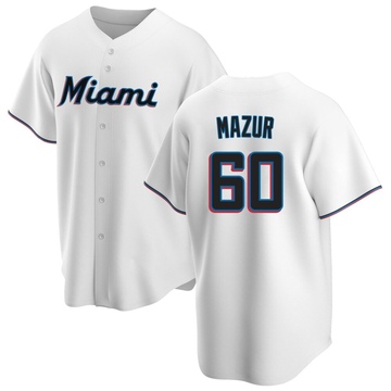 White Replica Adam Mazur Youth Miami Marlins Home Jersey
