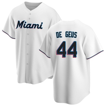 White Replica Brett de Geus Men's Miami Marlins Home Jersey