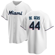 White Replica Brett de Geus Youth Miami Marlins Home Jersey