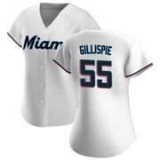 White Replica Connor Gillispie Women's Miami Marlins Home Jersey