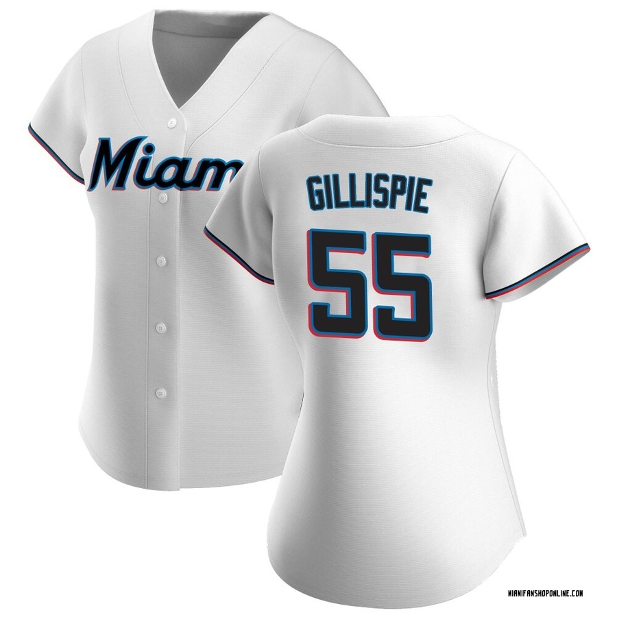 White Replica Connor Gillispie Women's Miami Marlins Home Jersey