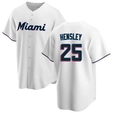 White Replica David Hensley Men's Miami Marlins Home Jersey