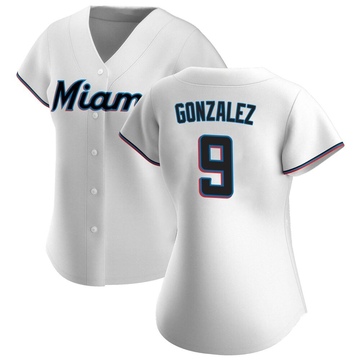 White Replica Erik Gonzalez Women's Miami Marlins Home Jersey