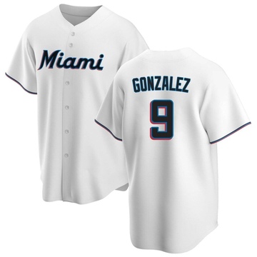 White Replica Erik Gonzalez Youth Miami Marlins Home Jersey