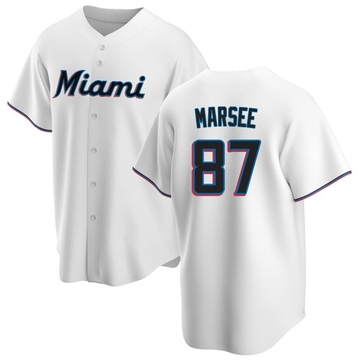 White Replica Jakob Marsee Youth Miami Marlins Home Jersey