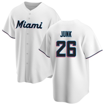 White Replica Janson Junk Youth Miami Marlins Home Jersey