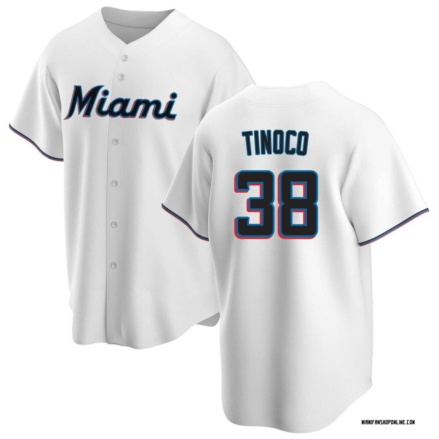 White Replica Jesus Tinoco Men's Miami Marlins Home Jersey