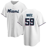 White Replica Joshua White Youth Miami Marlins Home Jersey