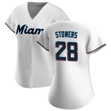 White Replica Kyle Stowers Women's Miami Marlins Home Jersey
