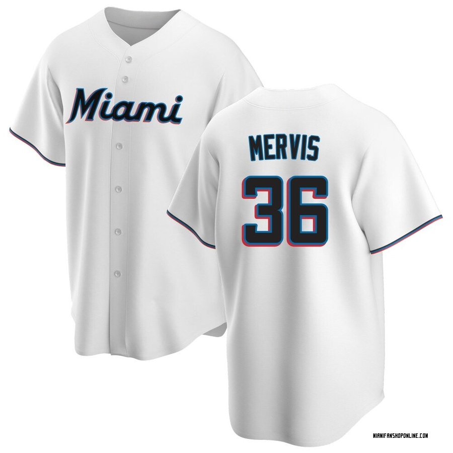 White Replica Matt Mervis Men's Miami Marlins Home Jersey