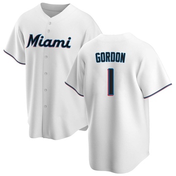 White Replica Nick Gordon Men's Miami Marlins Home Jersey