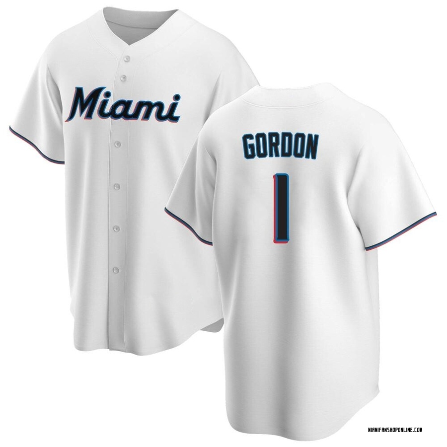 White Replica Nick Gordon Youth Miami Marlins Home Jersey