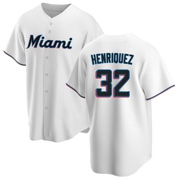 White Replica Ronny Henriquez Men's Miami Marlins Home Jersey