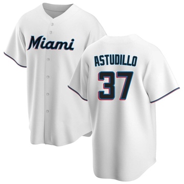 White Replica Willians Astudillo Youth Miami Marlins Home Jersey