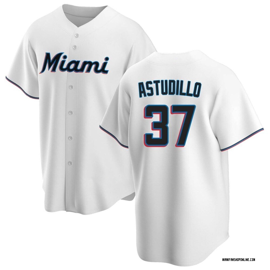 White Replica Willians Astudillo Youth Miami Marlins Home Jersey